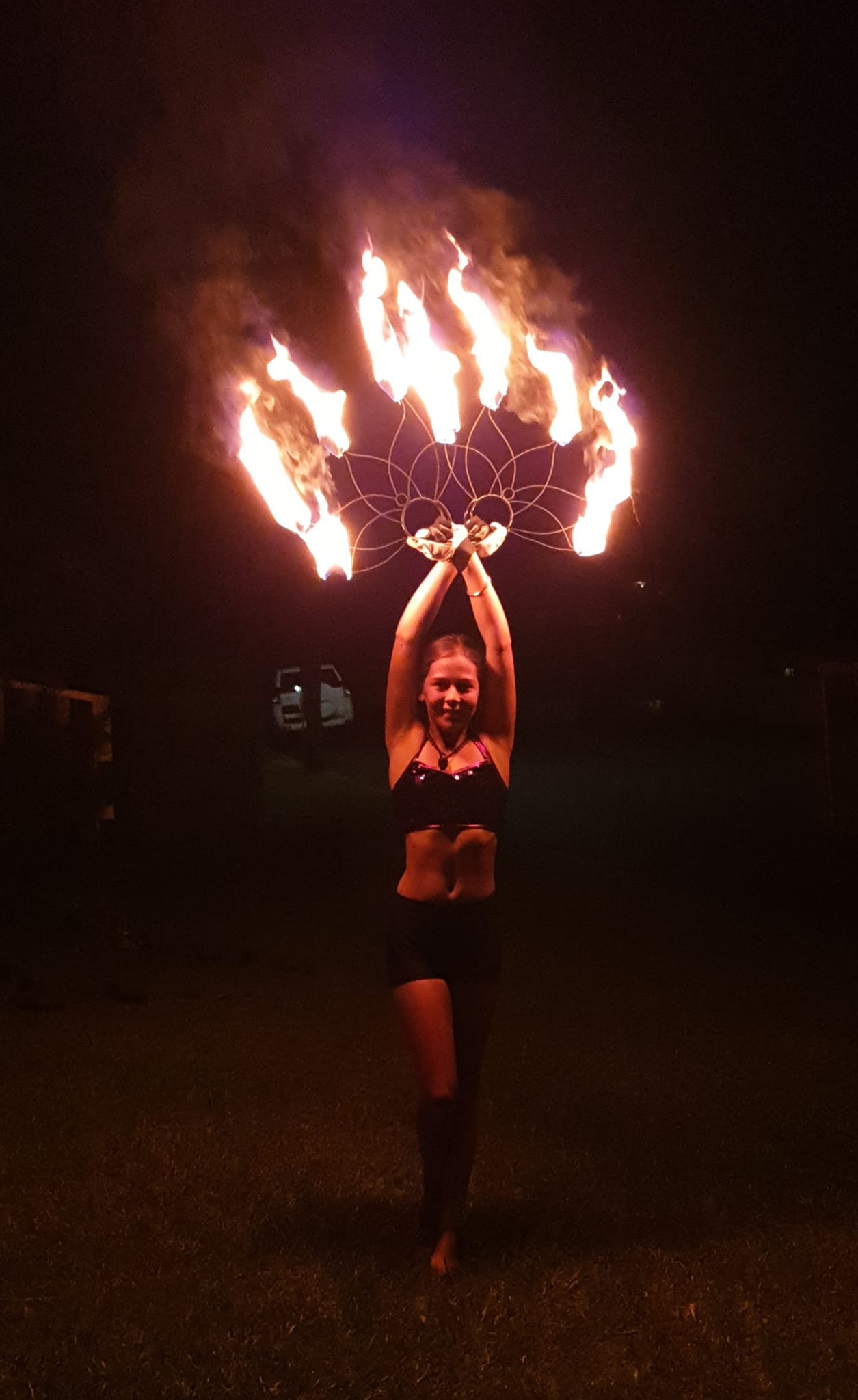 Lilly's Sacred Fire Flow - Fire Twirling at Night